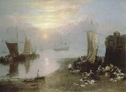 J.M.W. Turner sun rising through vapour:fishermen cleaning and selling fish Germany oil painting reproduction